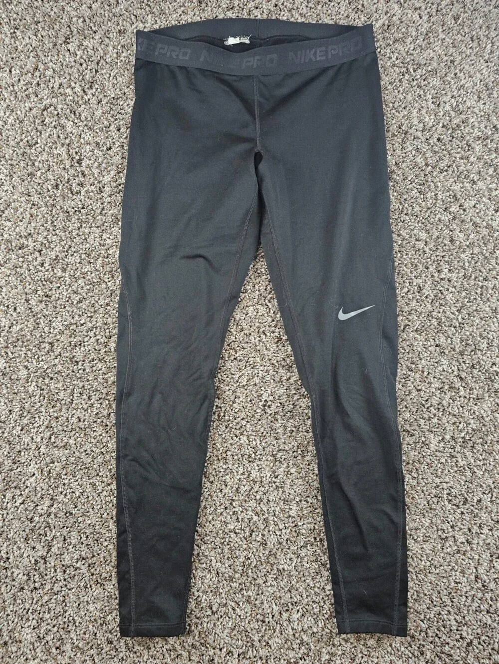 Nike Pro Womens Sz M Athletic Running Tights Black